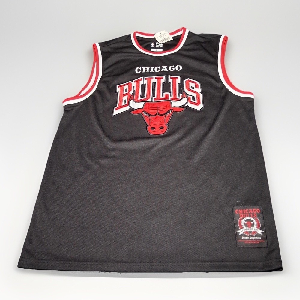 NBA Ultra Game Chicago Bulls Jersey Mens Large Black Red VXMF278SIIA0 New